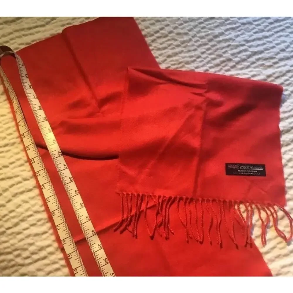 100% cashmere scarf from Scotland- Red- New - Free Shipping